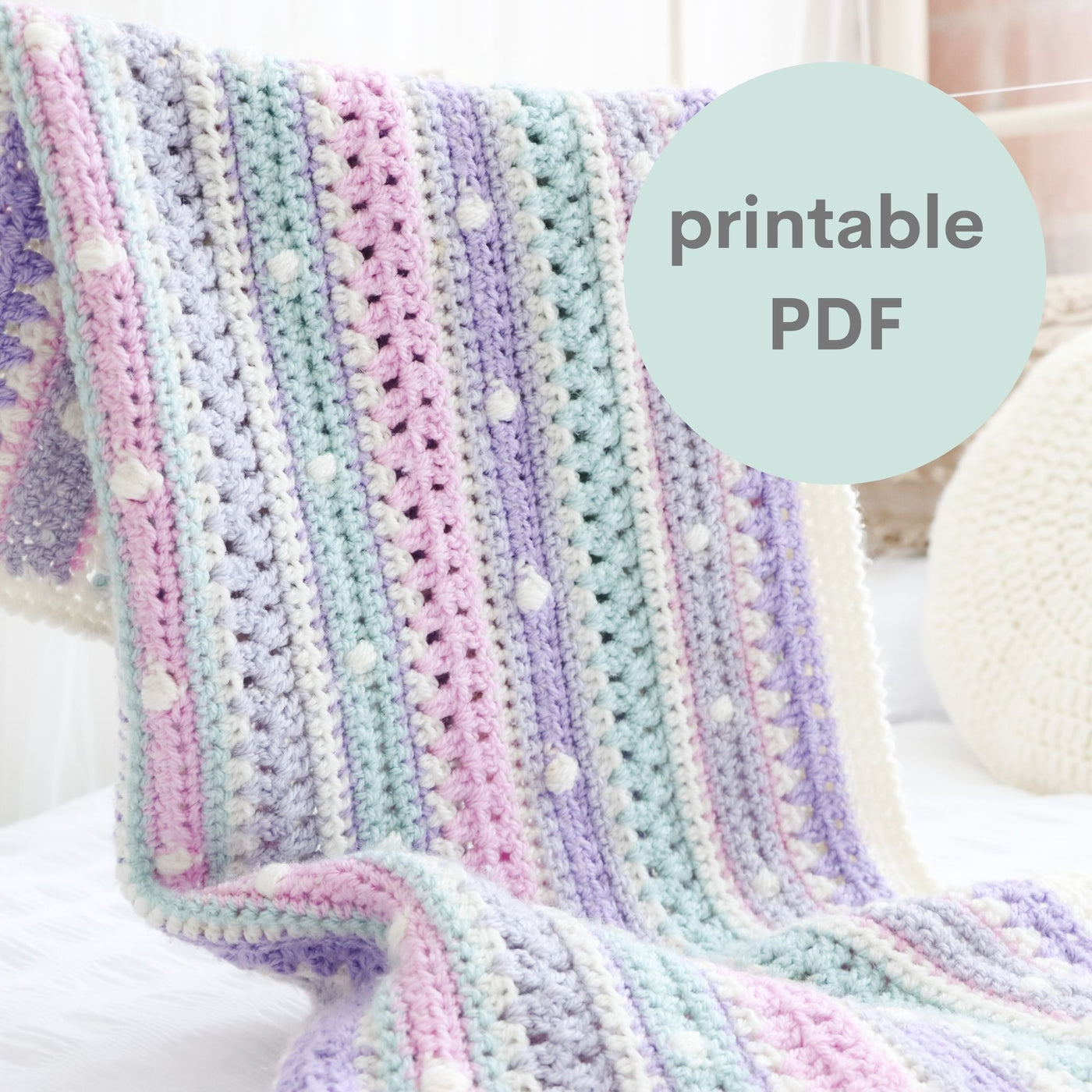 Bobble Stripe Blanket Pattern – Bella Coco Crochet