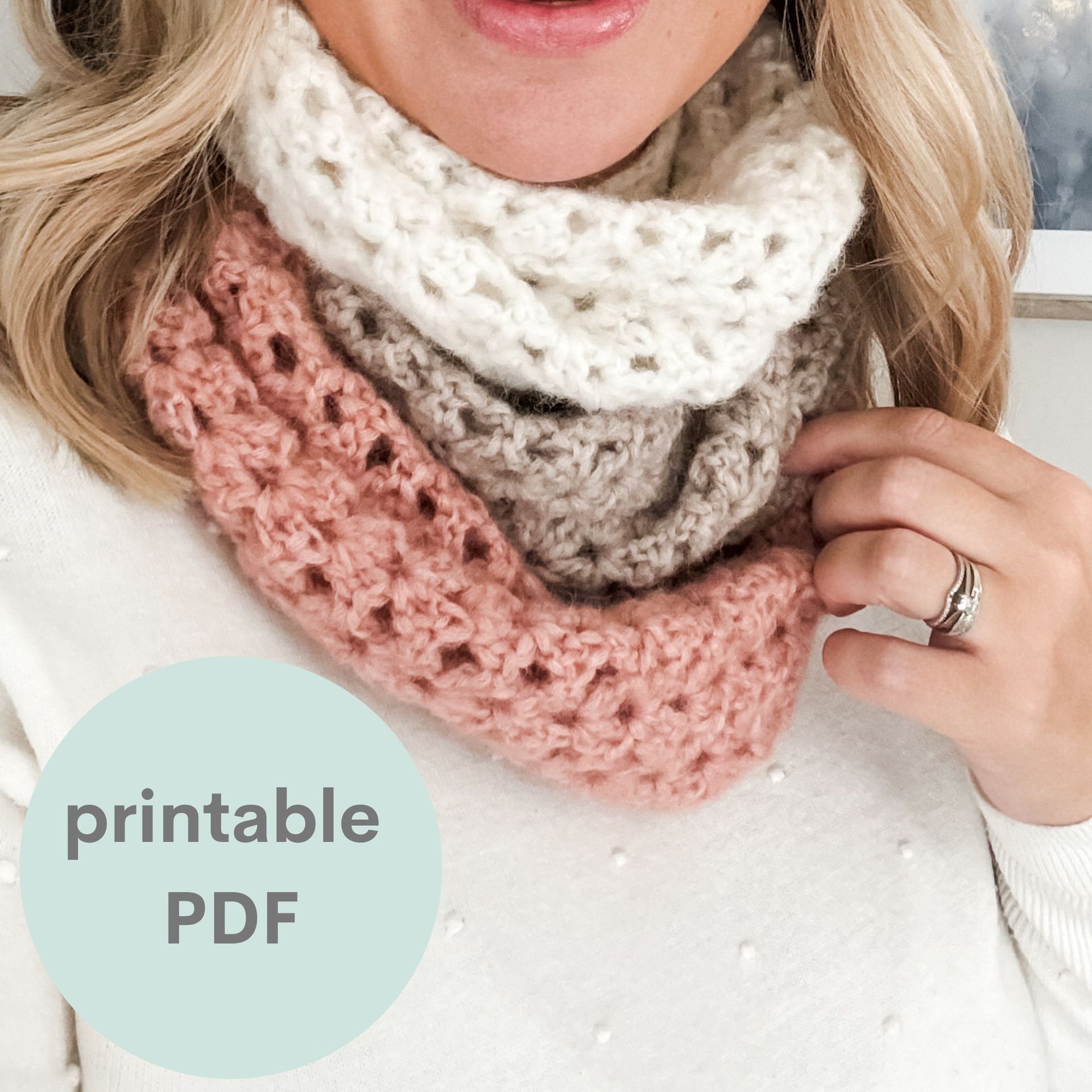 Knitted Scarf Crochet Infinity Scarf Size Chart Dahlia Infinty