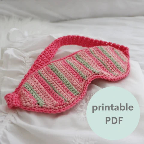 Stripey Sleep Mask Crochet Pattern – Bella Coco Crochet